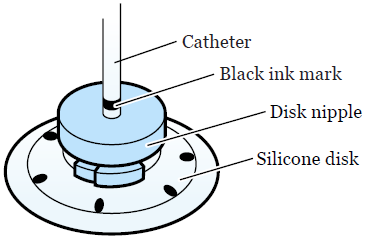 Figure 4. Black ink mark above the disk