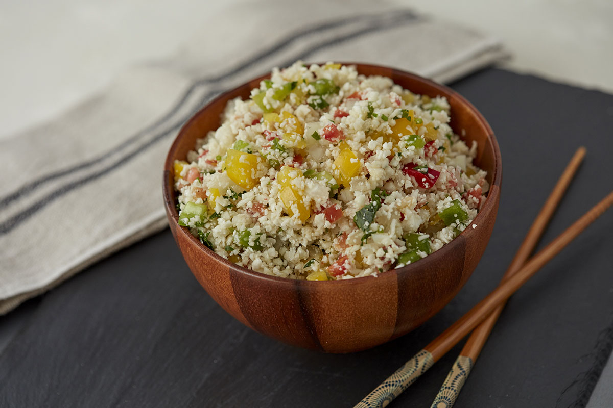 Cauliflower Rice with Sautéed Vegetables