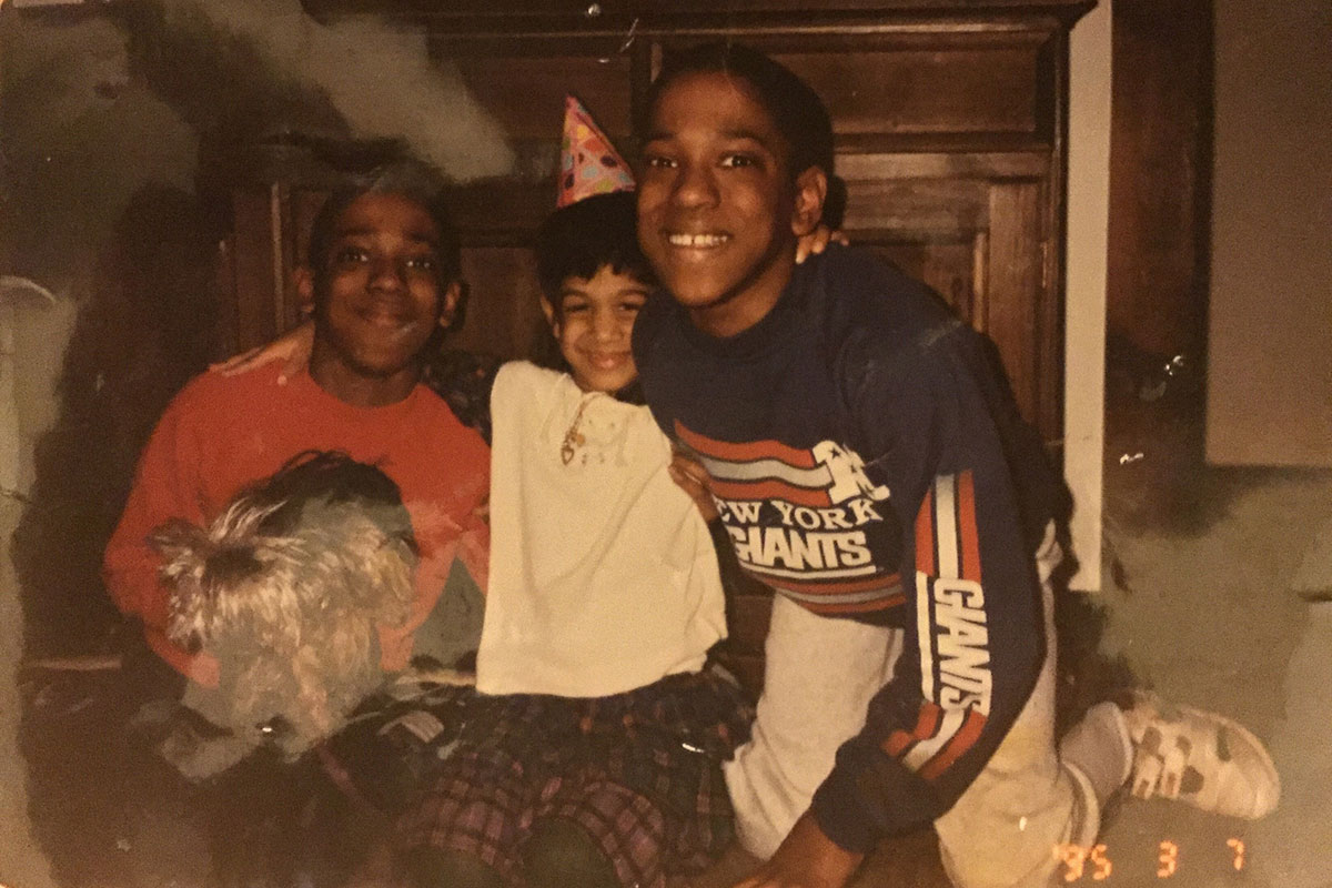 A photo from Matthew's childhood: He and his siblings pose for a photo