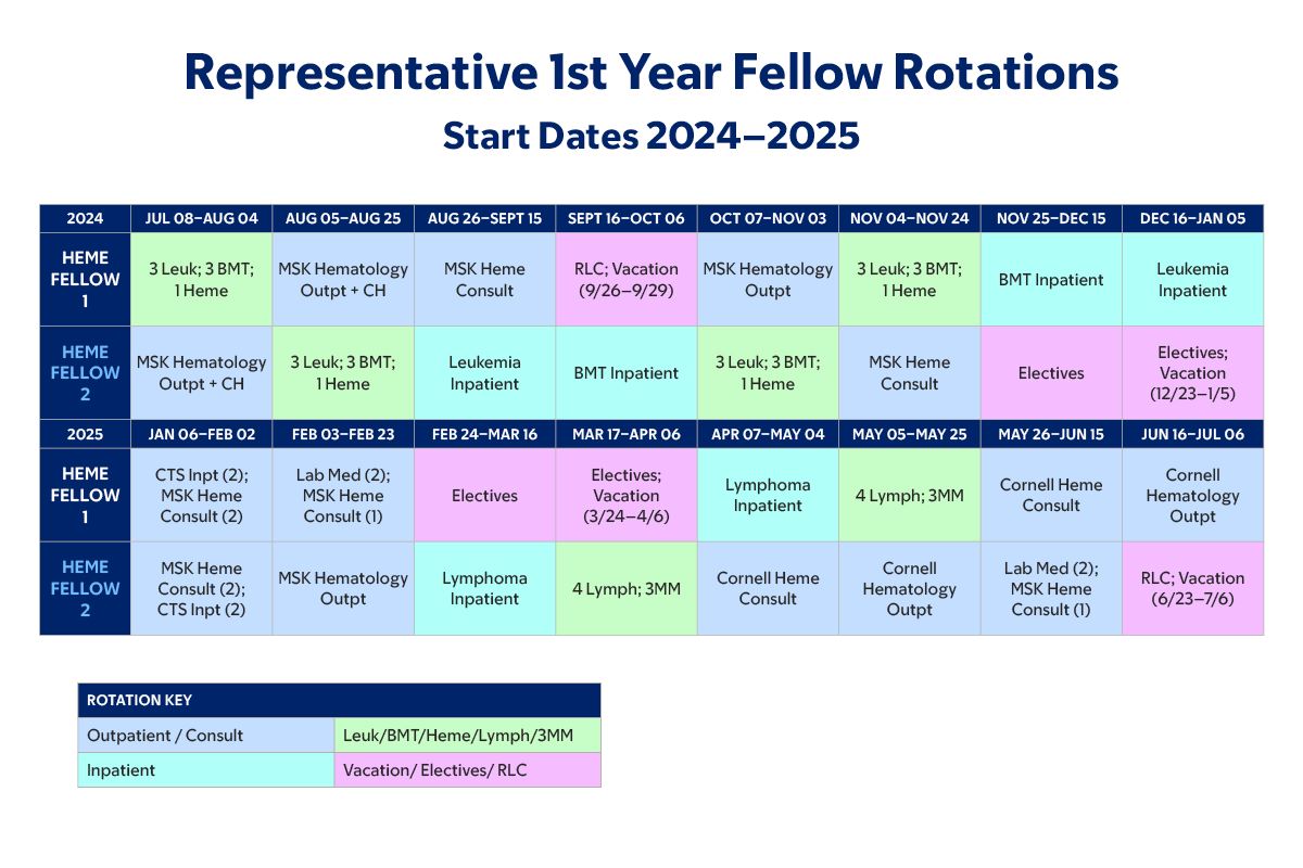 Representative First Year Fellow Rotations