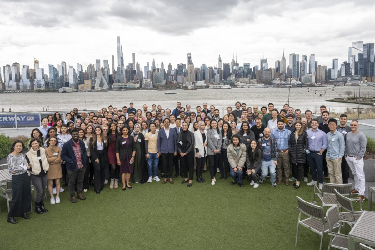 group of people outside in New York City