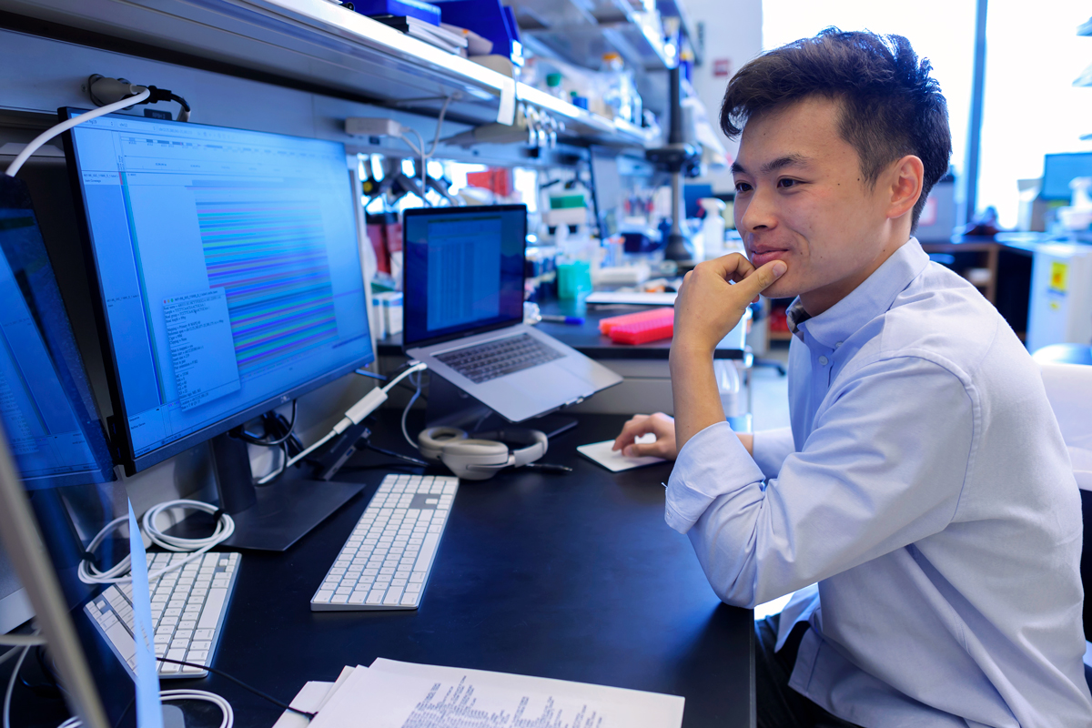 A person working in a lab.