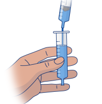 Figure 2. Fill syringe with 10 mL liquid