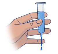 Figure 3. Take finger off syringe tip