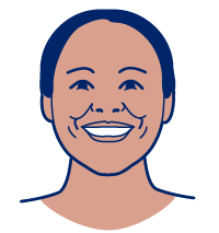 Ilustración de una persona sonriendo ampliamente