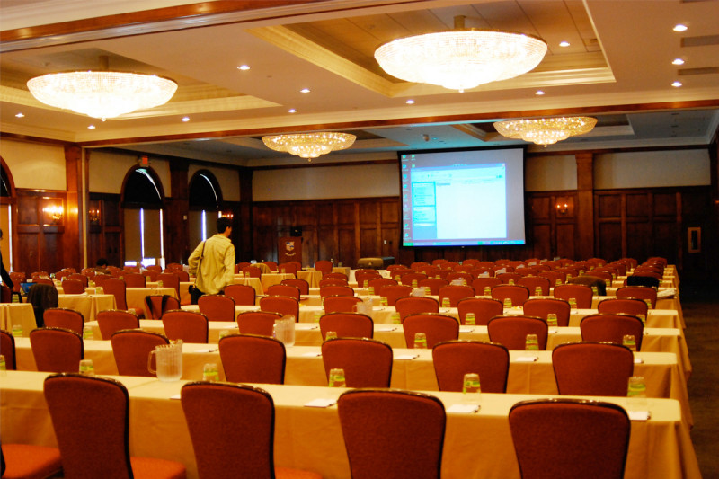 A view of the Evergreen Ballroom