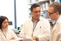 Roberta Zappasodi, Taha Merghoub, and Jedd Wolchok. Photo credit: Flynn Larsen for Ludwig Cancer Research