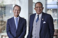 Seen are Scott Stuart, MSK Chair, Board of Trustees, and Selwyn M. Vickers, MD, FACS, President and CEO of MSK