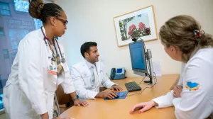 Dr. Neil Iyengar, nurse practitioner Odessa Williams, and clinical nurse Tetiana Andriichuk 