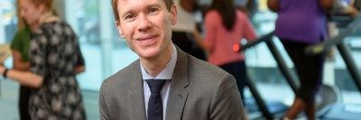 MSK exercise scientist Lee Jones, PhD, is seen in a gym. 